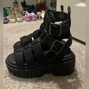 Dolls Kill Black Platfrom Gladiator Sandals
